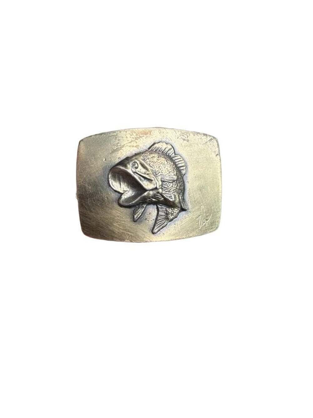 The Great American Belt Buckle Co. Bass Fish Belt Buckle 1979